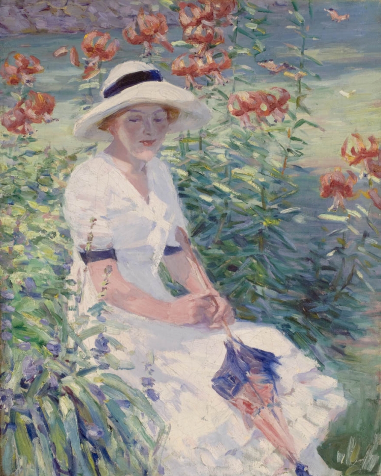 Lady With Parasol, 1915 by Catherine Wiley – Wikimedia_Fotor750 ...